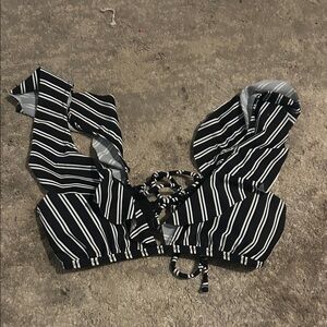 Striped Black and White Women's Top
